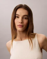 New Collection KALVIN KLEIN  SLIM CABLE KNIT TANK TOP