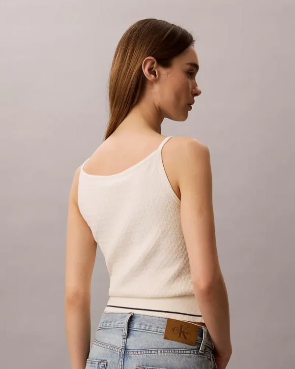 New Collection KALVIN KLEIN  SLIM CABLE KNIT TANK TOP