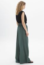 New Collection BLACK & BLACK WIDE LEG BELTED PANTS
