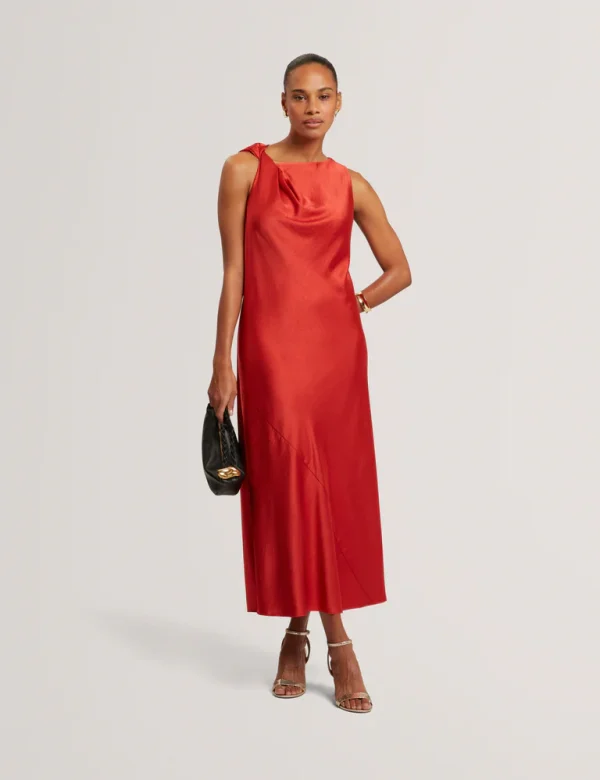 New Collection TED BAKER ELOUIZE TWIST DETAIL MIDI DRESS