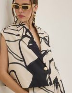 Clothing INNOCENT SET SLEEVELESS VEST WITH ABSTRACT AND HIGH-WAISTED TROUSERS