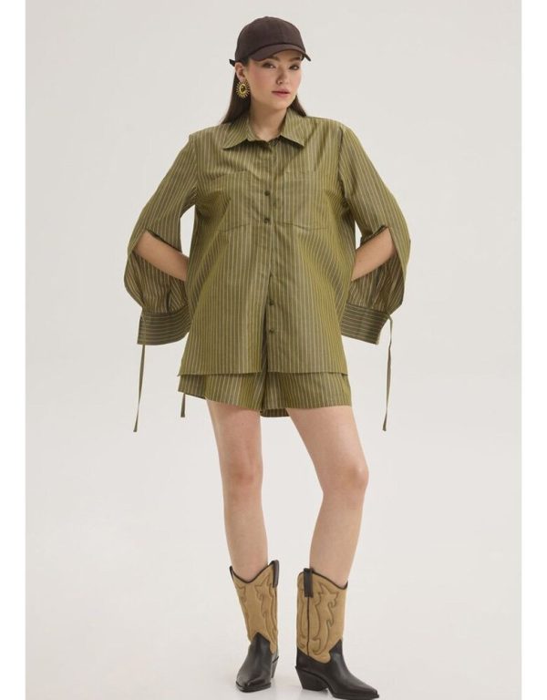 Clothes INNOCENT OVERSIZED STRIPED SHIRT WITH OPEN SLEEVE