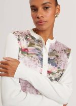 New Collection TED BAKER SISILLA PRINTED WOVDEN FRONT CARDIGAN