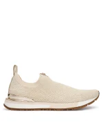 New Collection MICHAEL KORS NOVA SLIP-ON TRAINERS IN PALE GOLD METALLIC STRETCH MESH