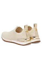 New Collection MICHAEL KORS NOVA SLIP-ON TRAINERS IN PALE GOLD METALLIC STRETCH MESH