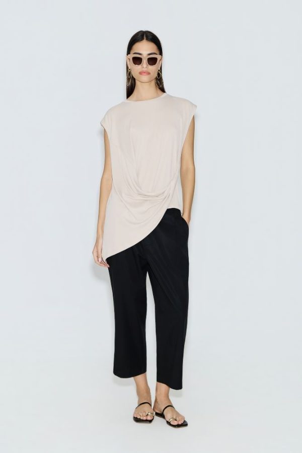 Clothes AVANT GARDE ASYMMETRIC DRAPED TOP WITH FLOW