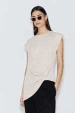 Clothes AVANT GARDE ASYMMETRIC DRAPED TOP WITH FLOW