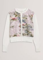New Collection TED BAKER SISILLA PRINTED WOVDEN FRONT CARDIGAN