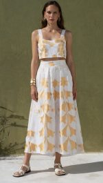 New Collection NEMA RESORTWEAR DUNE EMBROIDERED CROP TOP & MAXI SKIRT