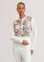 New Collection TED BAKER SISILLA PRINTED WOVDEN FRONT CARDIGAN