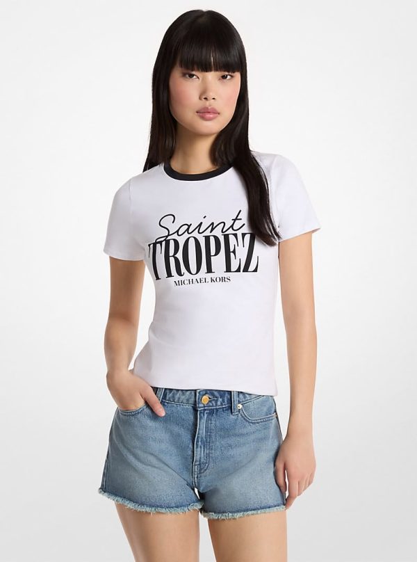 New collection MICHAEL KORS ST. TROPEZ STRECH COTTON T-SHIRT