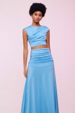 Clothes BE YOU  SLEEVELESS SHORT TOP AND ELASTIC LONG SKIRT