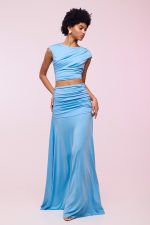 Clothes BE YOU  SLEEVELESS SHORT TOP AND ELASTIC LONG SKIRT