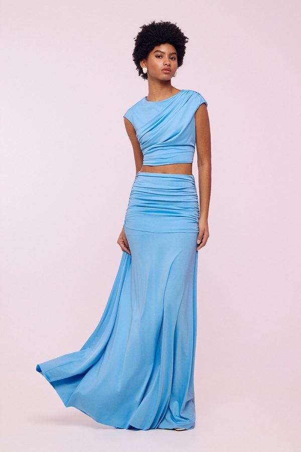 Clothes BE YOU  SLEEVELESS SHORT TOP AND ELASTIC LONG SKIRT