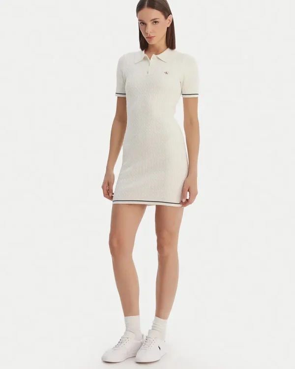 New Collection CALVIN KLEIN JEANS MICROCABLE MINI DRESS