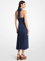New Collection MICHAEL KORS MATTE JERSEY HALTER MIDI DRESS