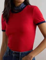 New Collection LAUREN RALPH LAUREN  KNIT COTTON T-SHIRT