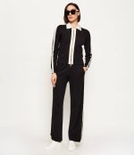 Clothing ELISABETTA FRANCHI KNIT FABRIC JACKET WITH SHINY VISCOSE BANDS