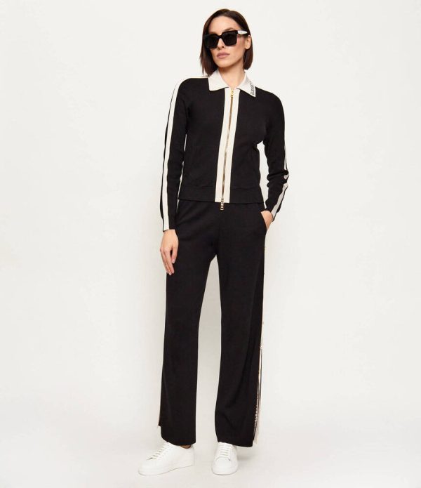 Clothes ELISABETTA FRANCHI KNIT FABRIC JACKET WITH SHINY VISCOSE BANDS