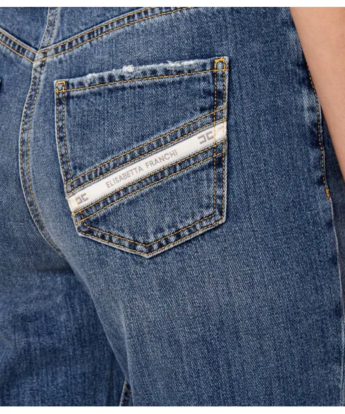 Clothes ELISABETTA FRANCHI BALLOON JEANS WITH JEWELLED PADLOCK