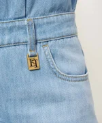 Clothing ELISABETTA FRANCHI DENIM JUMPSUIT WITH LETTERING DETAIL