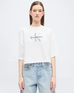 New Collection CALVIN KLEIN JEANS BOXY CROP MONOLOGO T-SHIRT