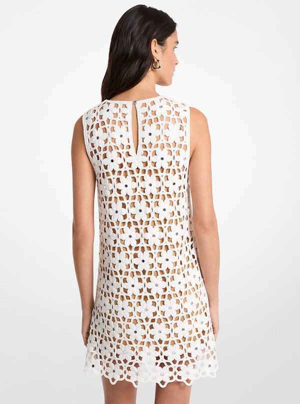 New collection MICHAEL KORS EMBELLISHED FLORAL CROCHET DRESS