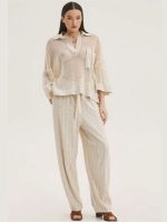 Clothes INNOCENT PERFORATED BLOUSE WITH COLLAR