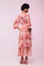 Clothes BE YOU FLORAL MIDI DRESS WITH RUFFLES