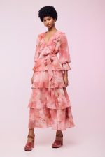 Clothes BE YOU FLORAL MIDI DRESS WITH RUFFLES