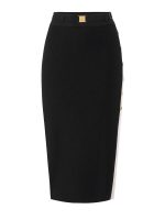 Clothing ELISABETTA FRANCHI SKIRT IN KNIT FABRIC WITH SHINY VISCOSE BANDS