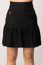 Clothing ELISABETTA FRANCHI LINEN BLEND SKIRT WITH JEWEL DETAILS