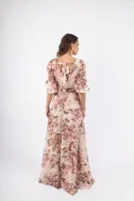 Clothes OPEN FASHION WOMEN’S SALMON FLORAL WRAP MAXI DRESS