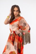 Clothes OPEN FASHION WOMEN’S ONE-SHOULDER MAXI DRESS  WITH BELT & FLOWY FIT