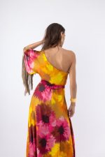 Clothes OPEN FASHION WOMEN’S ONE-SHOULDER MAXI DRESS WITH BELT & FLOWY FIT