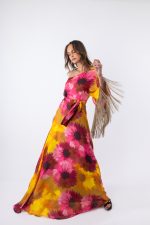 Clothes OPEN FASHION WOMEN’S ONE-SHOULDER MAXI DRESS WITH BELT & FLOWY FIT