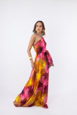 Clothes OPEN FASHION WOMEN’S ONE-SHOULDER MAXI DRESS WITH BELT & FLOWY FIT