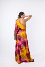 Clothes OPEN FASHION WOMEN’S ONE-SHOULDER MAXI DRESS WITH BELT & FLOWY FIT