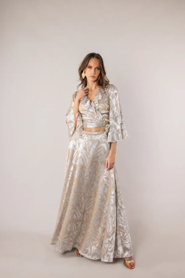 Clothes OPEN FASHION WOMEN’S  SET WITH WRAP TOP AND MAXI SKIRT