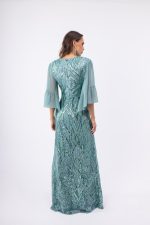 Clothes OPEN FASHION WOMEN’S MAXI DRESS  WITH SEQUINS AND SHEER SLEEVES