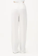 Clothes ELISABETTA FRANCHI TROUSERS IN  LIGHTWEIGTH CREPE FABRIC WITH LOGO CHARM