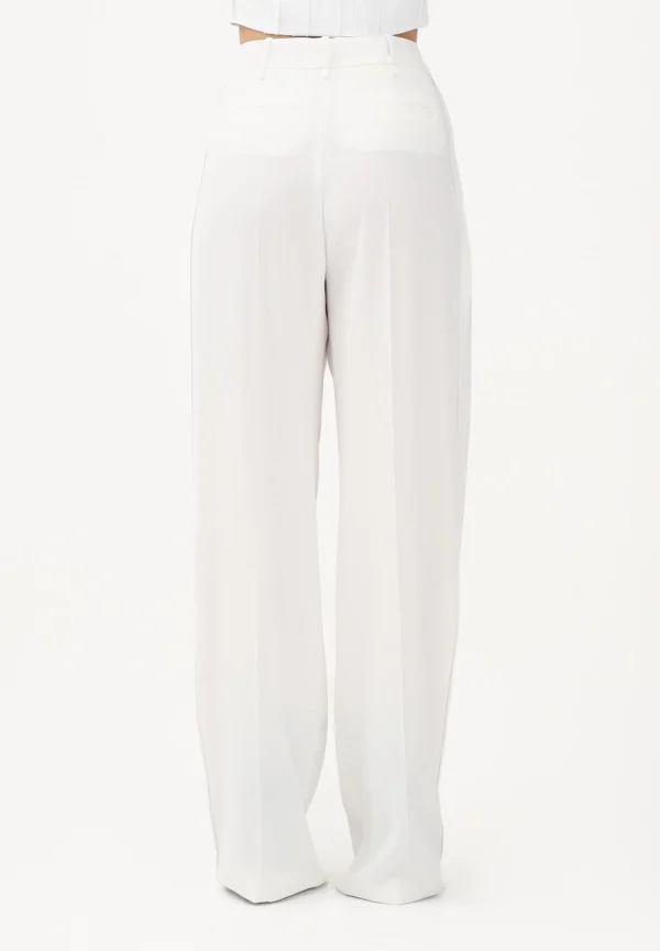 Clothes ELISABETTA FRANCHI TROUSERS IN  LIGHTWEIGTH CREPE FABRIC WITH LOGO CHARM