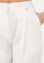 Clothes ELISABETTA FRANCHI TROUSERS IN  LIGHTWEIGTH CREPE FABRIC WITH LOGO CHARM