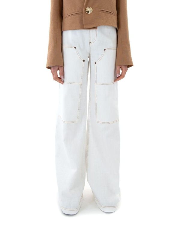 Clothes C.MANOLO HIGH WAIST STRAIGHT WIDE LEG JEANS WOMEN