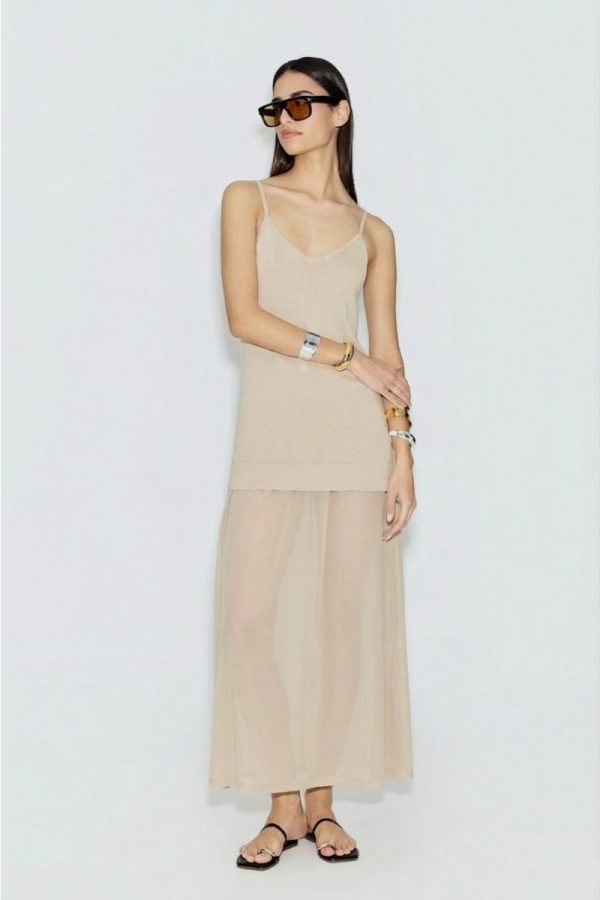 Clothes AVANT GARDE LONG DRESS WITH SHEER SKIRT