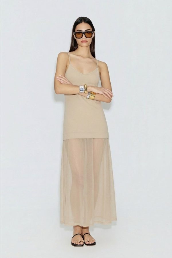 Clothes AVANT GARDE LONG DRESS WITH SHEER SKIRT