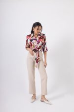 Clothing OPEN FASHION HIGH-WAIST TROUSERS WITH STRAIGHT LEG AND BUTTON
