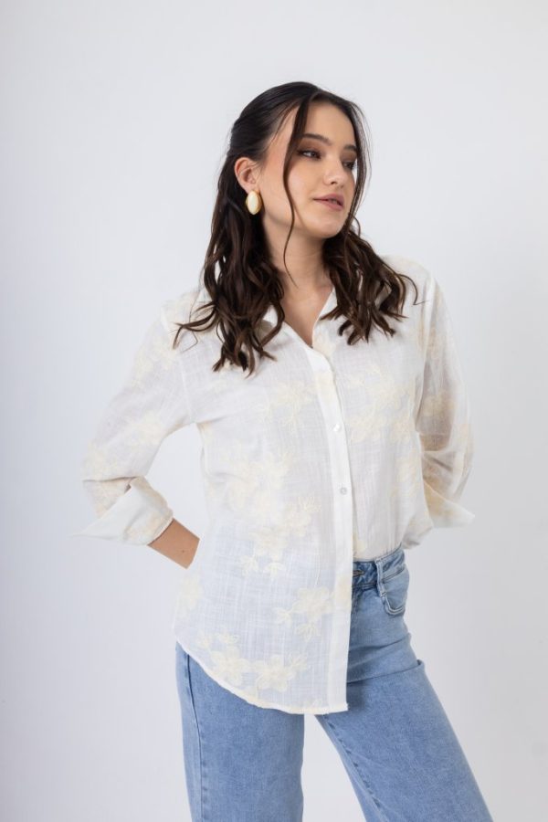 Clothes OPEN FASHION SHIRT WITH SUBTLE FLORAL PATTERN