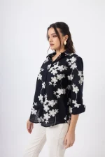 Clothes OPEN FASHION  SHIRT WITH SUBTLE FLORAL PATTERN
