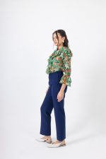 Clothes OPEN FASHION HIGH-WAIST  TROUSERS WITH STRAIGHT LEG AND BUTTON